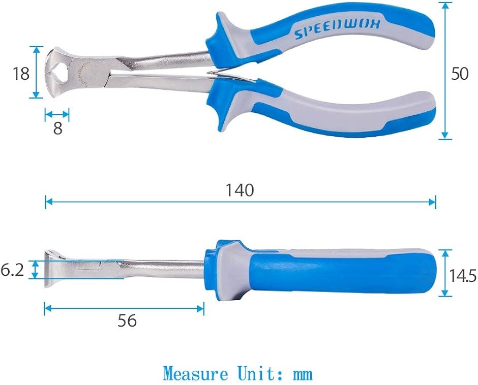 ロングリーチ エンドニッパー 喰切 ミニ 切削工具 エンドカッター 切断可能 精密作業 手の届かない狭い所に最適( 青,  140mm)｜horikku｜04