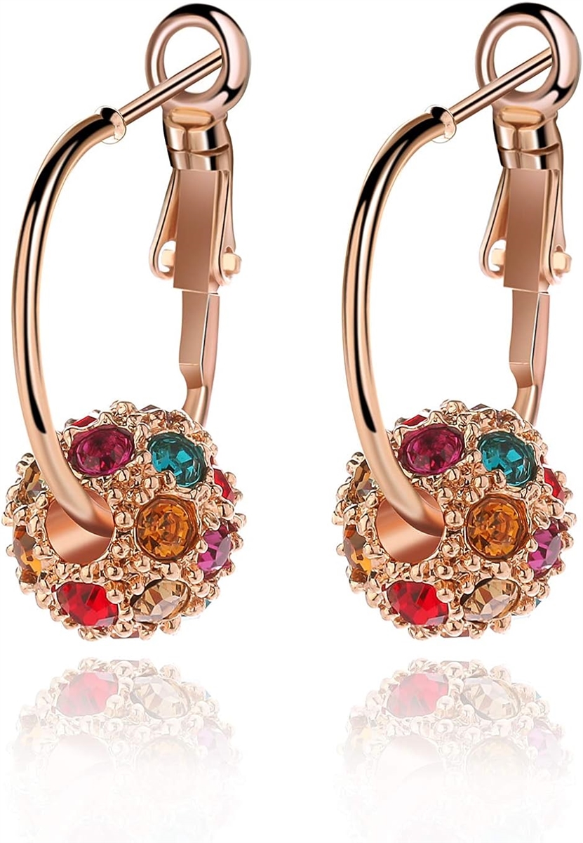 Yahoo! Yahoo!ショッピング(ヤフー ショッピング)CHLO EOS ピアス レディース 人気 フープピアス 華奢 オーストリアクリスタル 揺れる 18金RGP（ ピンクゴールド/カラー）