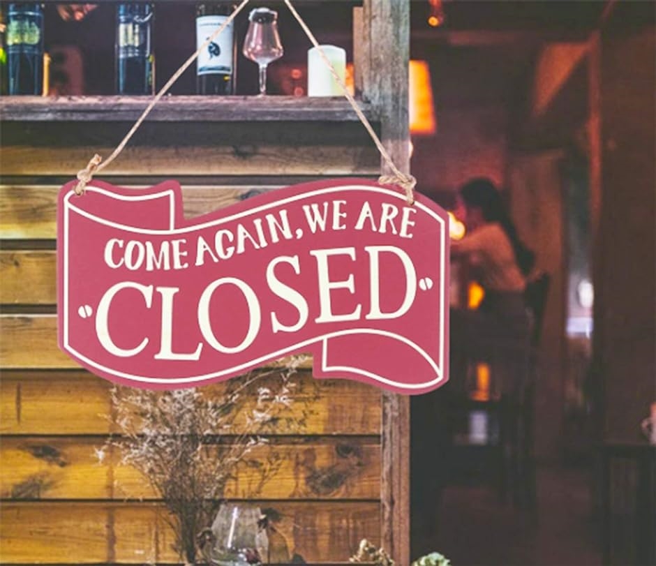 OPEN CLOSED 看板 オープンクローズ看板 木製 開店 閉店 ウッド