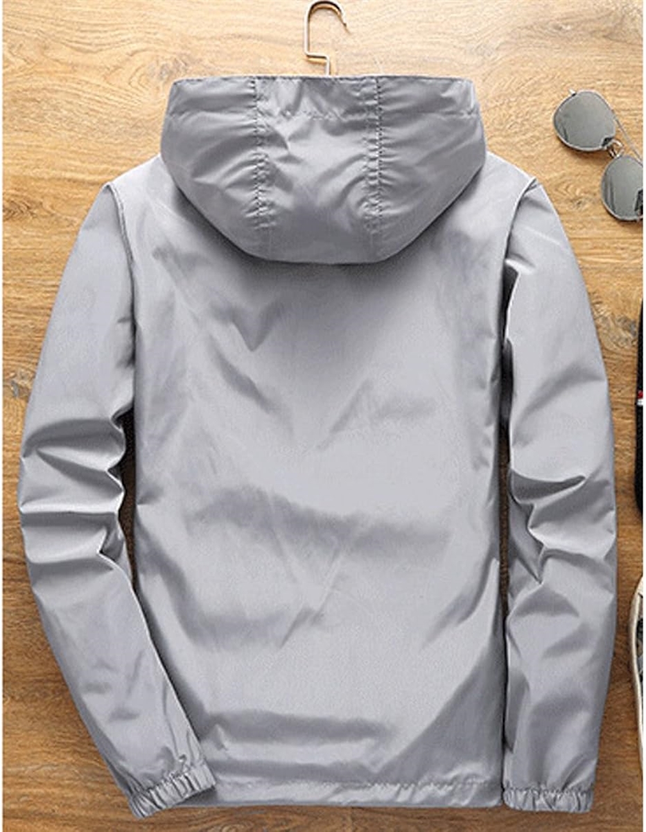 メンズ 長袖 ウインドブレーカー 登山 薄手( グレー, 4XL