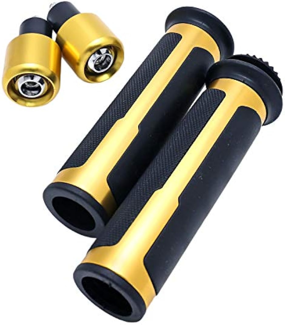 キャシャーン　フレンダーバイク　グリップ　合金 バイクグリップ バーエンド付き 22mm用 貫通 バイクハンドル用 グロム