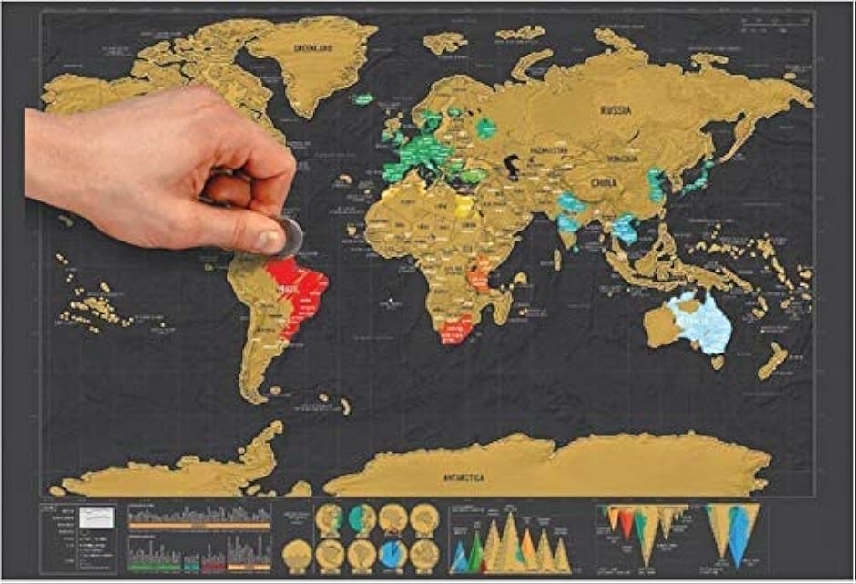Yahoo! Yahoo!ショッピング(ヤフー ショッピング)世界地図 ポスター インテリア スクラッチ マップ こども アンティーク 学習地図 プレゼント（ 42cm x 30cm）