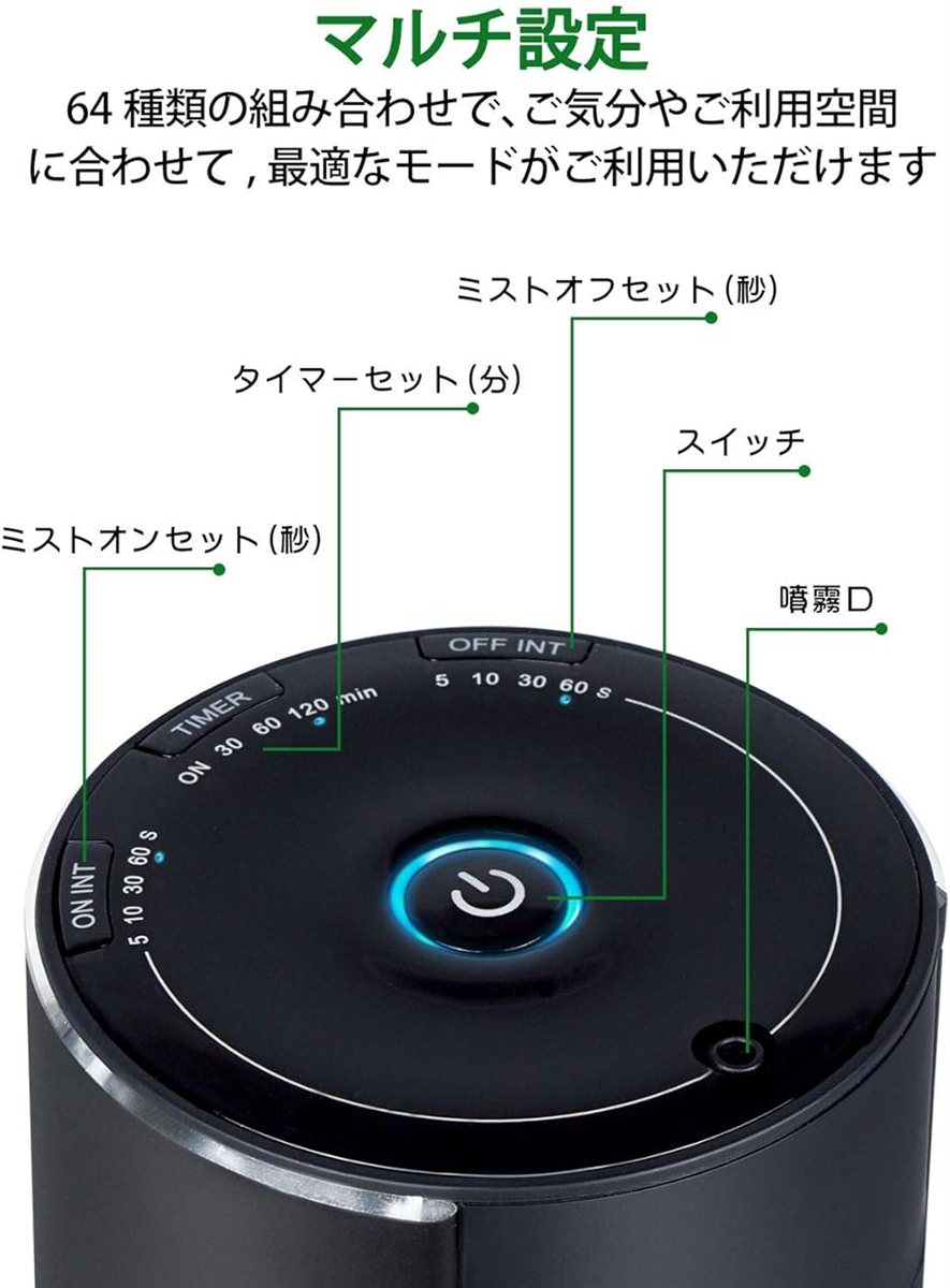 e's Explorer アロマディフューザー ネブライザー式 TYPE-C 給電式