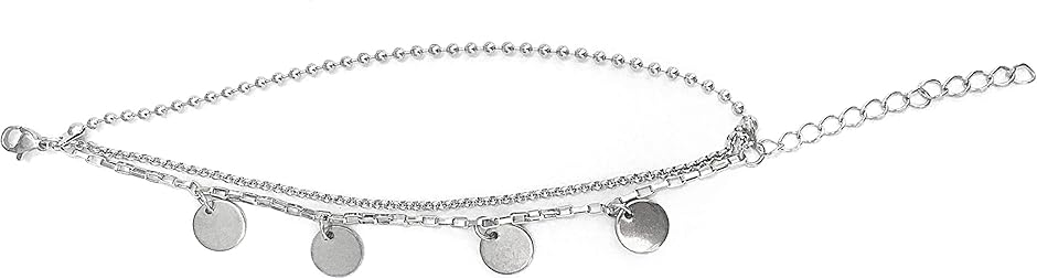 Yahoo! Yahoo!ショッピング(ヤフー ショッピング)Liberty-Mブレスレット アクセサリー 15cm+5cmサイズ 重ね付けデザイン 丸形チャーム付き（シルバー,  ワンサイズ）