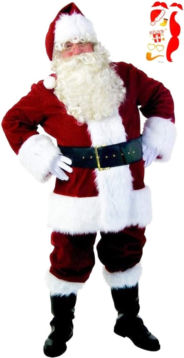 豪華本格11点セット サンタ コスプレ メンズ サンタクロース コスチューム クリスマス ボディシール付き S711( Sサイズ)