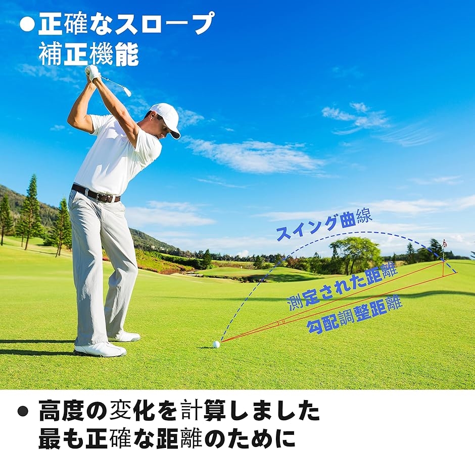 ゴルフ用 レーザー距離計 距離測定器 ゴルフスコープ 光学6倍望遠 照準