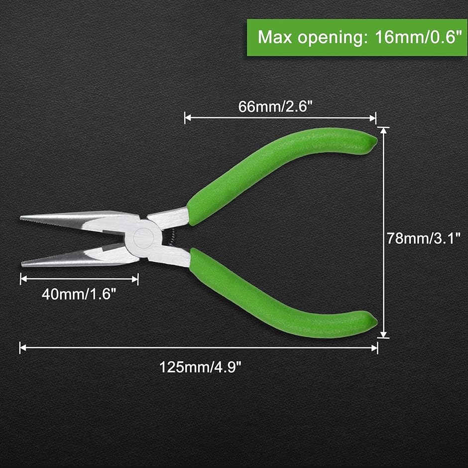 ミニラジオペンチ 125mm 小型 軽量 ヤットコ( 緑,  121mm)｜horikku｜06