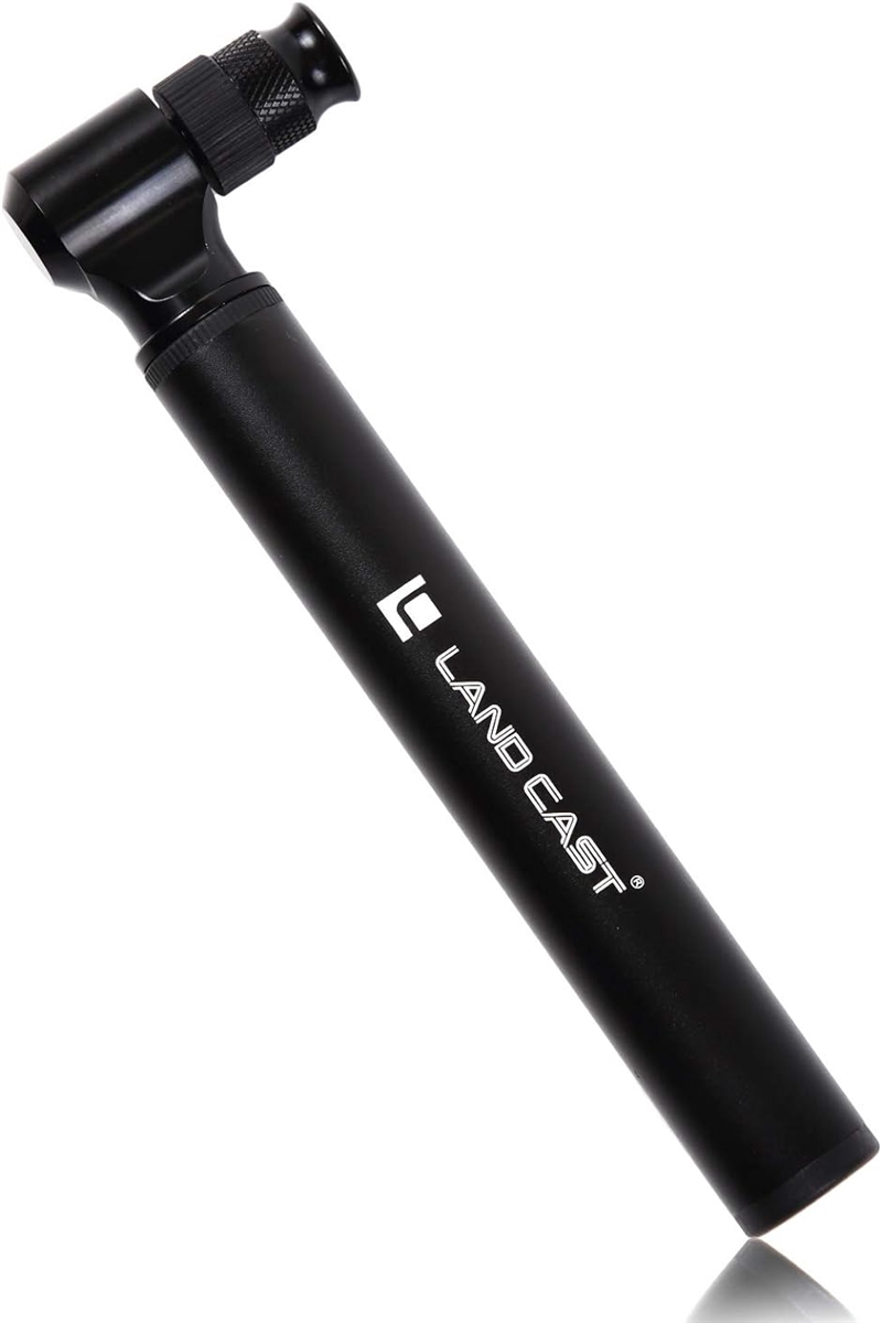 LANDCAST ロードバイク 自転車 空気入れ 300psi 携帯ポンプ( ブラック(18cmショートモデル),  18cm)