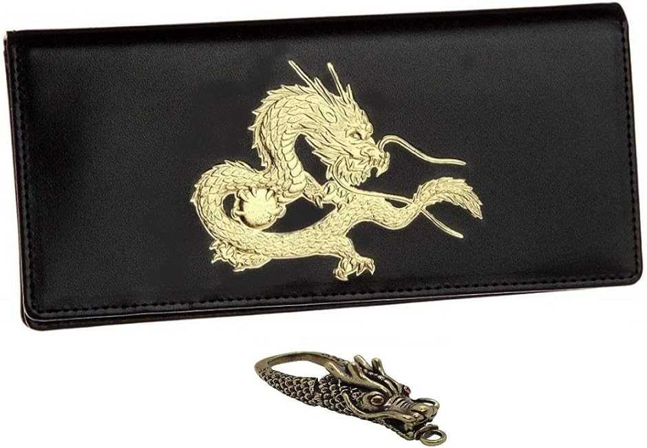 風水 秘伝 皇帝龍 長財布 本金箔 刻印 牛 本革 メンズ 金色 ゴールド