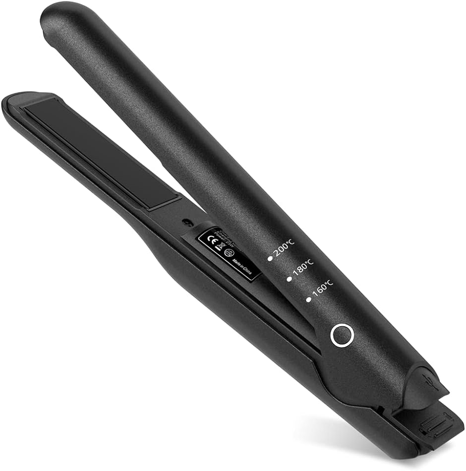 Yahoo! Yahoo!ショッピング(ヤフー ショッピング)ヘアアイロン コードレス ストレート usb充電式 2way カール メンズ ミニ 26mm 女性 ポーチ付き ブラック（ ブラック）