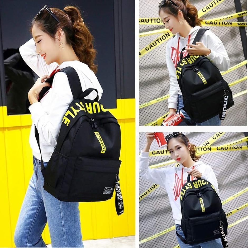 ロゴ リュック バックパック レデース 黄 文化祭 fashion 書類 女子