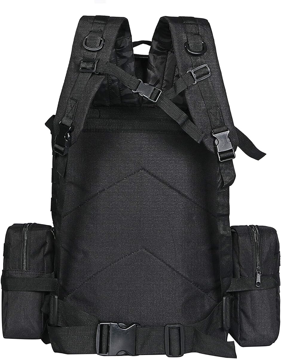 大容量 多機能 リュック ミリタリー アサルト バックパック ウエストポーチ セット アウトドア サバゲー( ブラック,  フリー) | ブランド登録なし | 02
