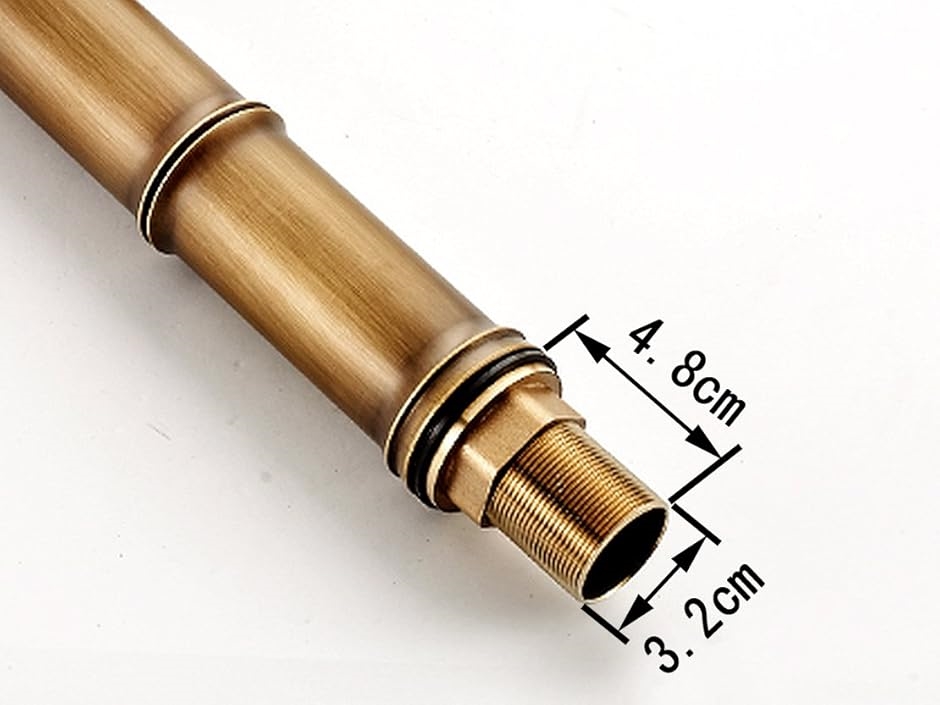 選べる高さ 洗面用 竹型 アンティーク 混合水栓 蛇口 シングルレバー