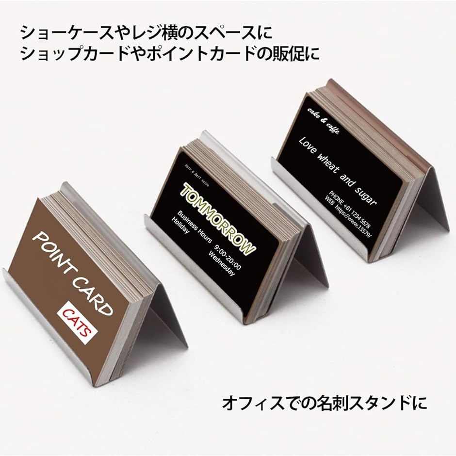 名刺スタンド 卓上 2個 ピンク ゴールド ステンレス 名刺立て レジ