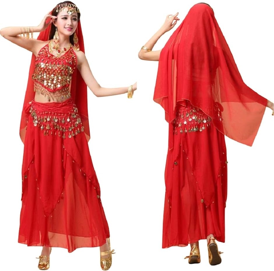 ベリーダンス 衣装 4点 インドダンス アラブ 女王 アラジン コスプレ