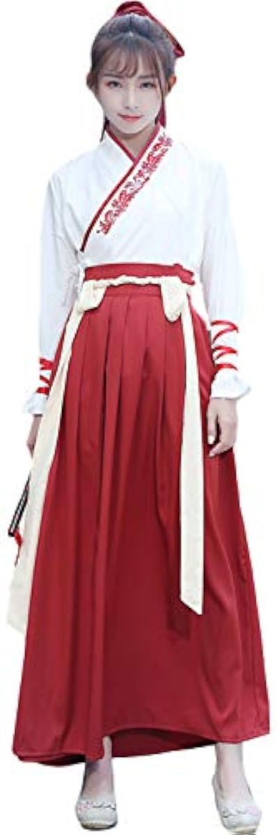 和服 コスプレ ハロウィン レディース 巫女 衣装 巫女服 着物 コスチューム Mサイズ( レッド, M)