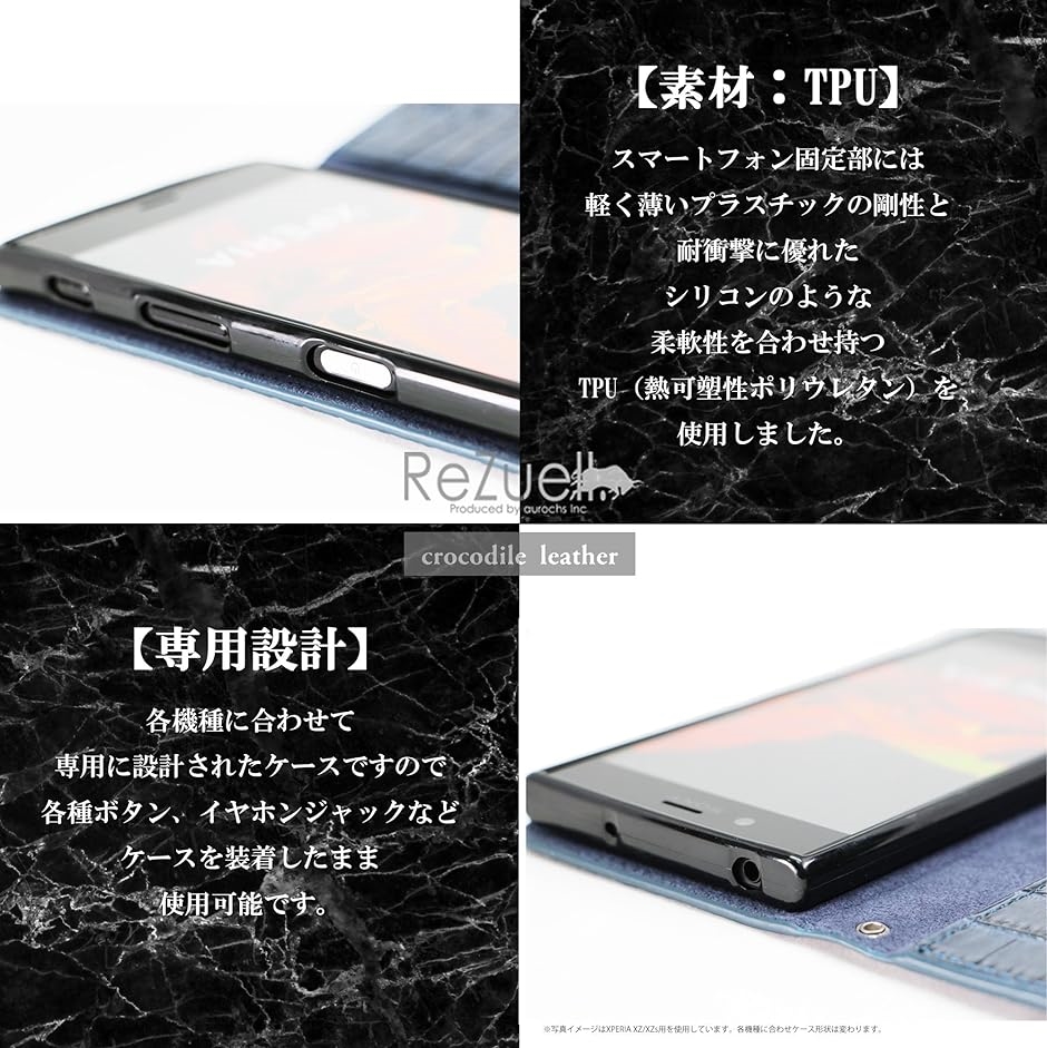 クロコダイル x 牛革 apple . 手帳型 レザー ケース iphone XR MDM( ターコイズ,  iphoneXR)｜horikku｜04