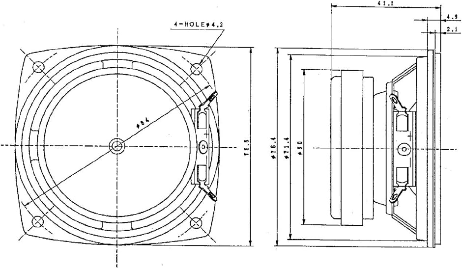 F-L INE A709-80 ユニット口径77mm 4Ω 8cmフルレンジスピーカー / 8センチ 小型(ブラック, 2個 (ペア))  :2B8SUT0IIT:スピード発送 ホリック - 通販 - Yahoo!ショッピング