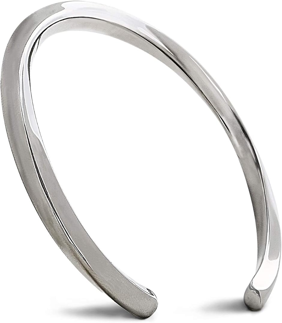 ブレスレット シンプル アクセサリー バングル メンズ ジュエリーボックス ギフトボックス シルヴァー (4.シルヴァー,  レギュラー)