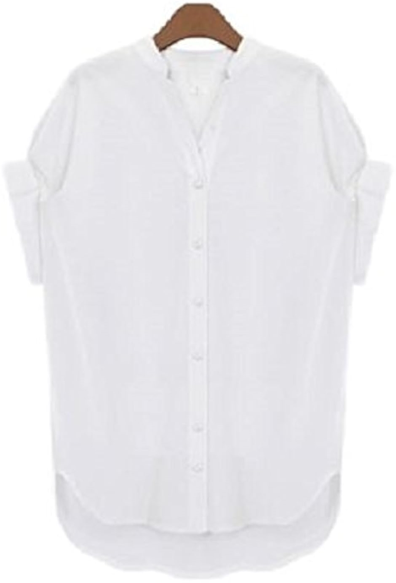 半袖 プリーツ 可愛い スキッパー シャツ ブラウス プルオーバー レディース ホワイト( 白,  M)｜horikku