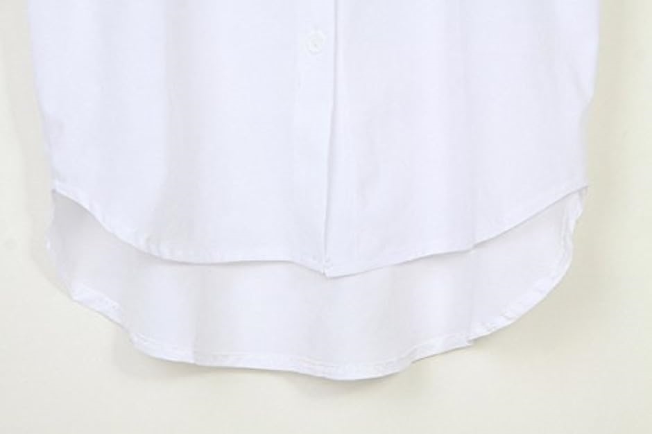 半袖 プリーツ 可愛い スキッパー シャツ ブラウス プルオーバー レディース ホワイト( 白,  M)｜horikku｜05
