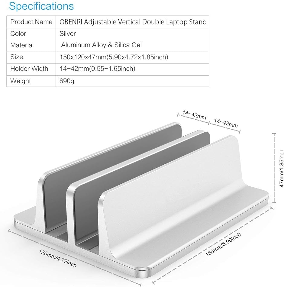 OBENRI ノートパソコンスタンド 2台 シルバー - タブレット