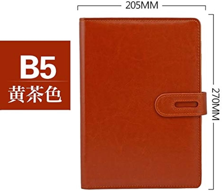 システム 手帳 PU レザー 9穴 リフィル カード ポケット ペン ホルダー 付属 OF289( 黄茶色 B5,  B5)｜horikku｜05