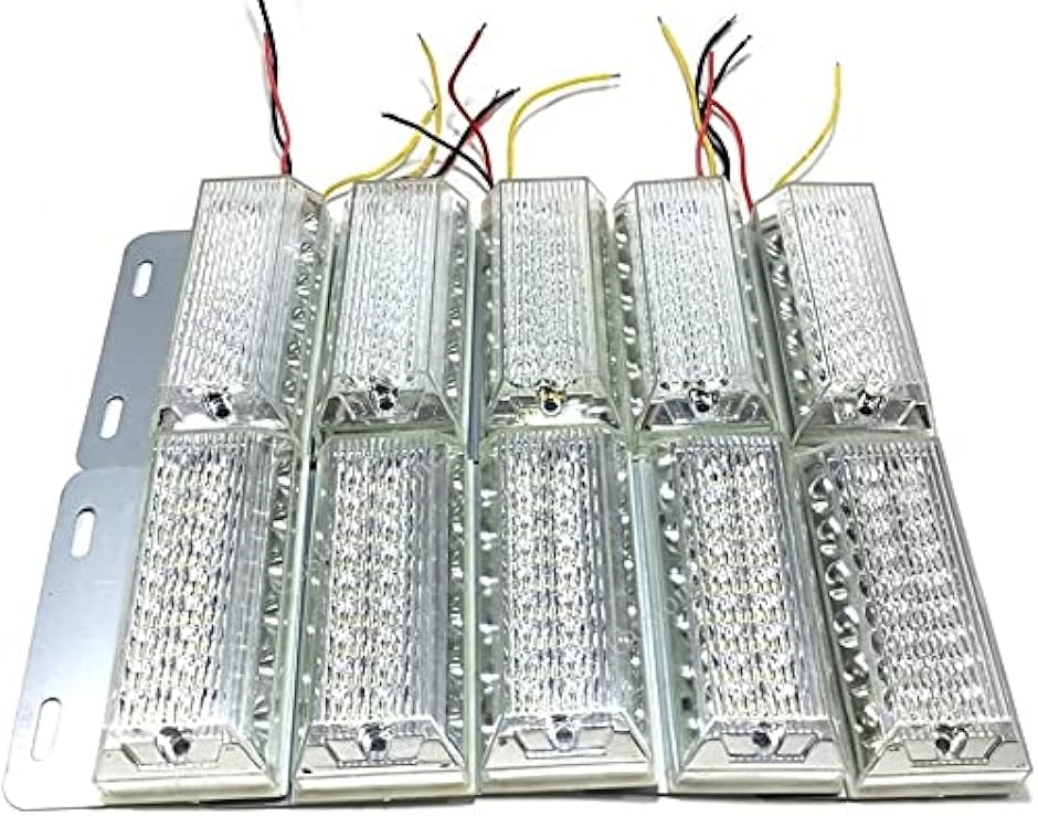 24V トラック 用 角型 LED サイド マーカー ランプ アンダー ダウン ライト 付き 10個 セット レインボー( ホワイト)｜horikku｜06