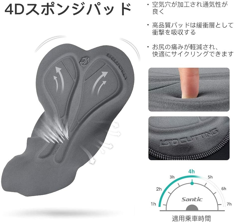 メンズ サイクルパンツ レーサーパンツ サイクリング ショートパンツ 自転車 3Dパッド 通気( レッド,  XL)