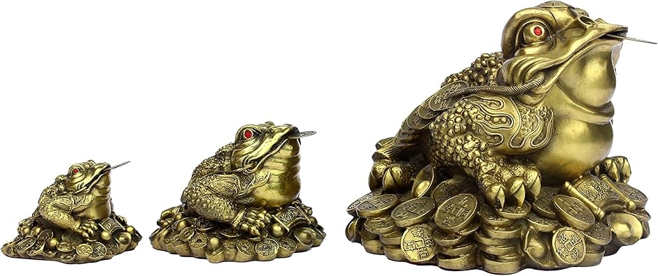 ✦商売繁盛✦ 風水 金蟾 巨大三本足の蛙 招財進宝 金運アップ ブロンズ調 開運 b9d02smcwt_1.jpg