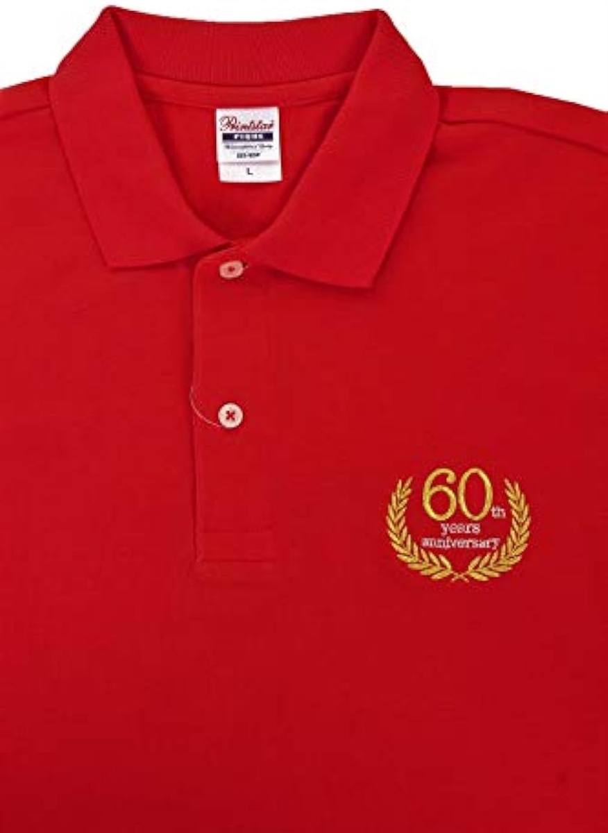 還暦祝い 男性 ポロシャツ 赤 プレゼント ゴルフウェア 誕生日祝い( レッド,  LL)｜horikku｜02