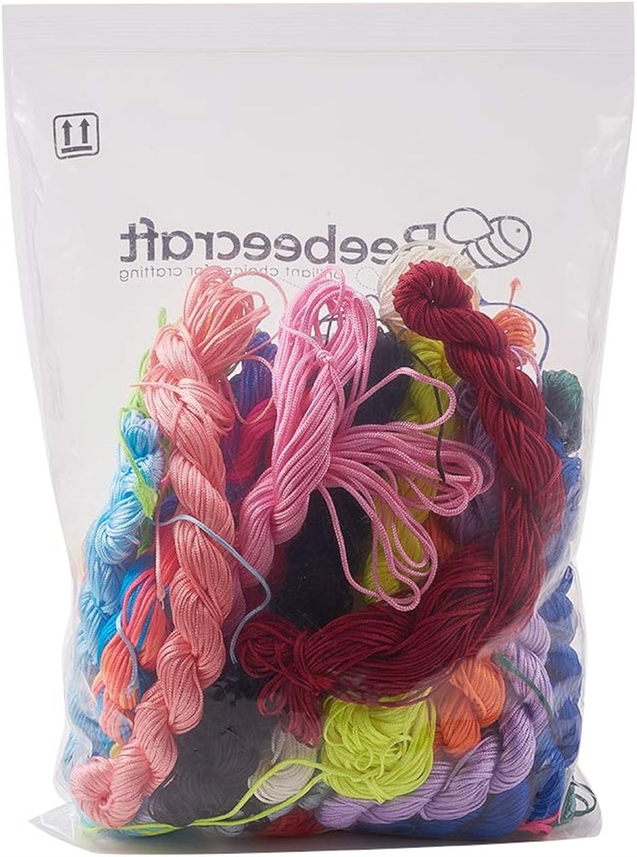 PandaHall Elite 19バンドル 19色 2mm ツイスト ナイロン ロープ 編み