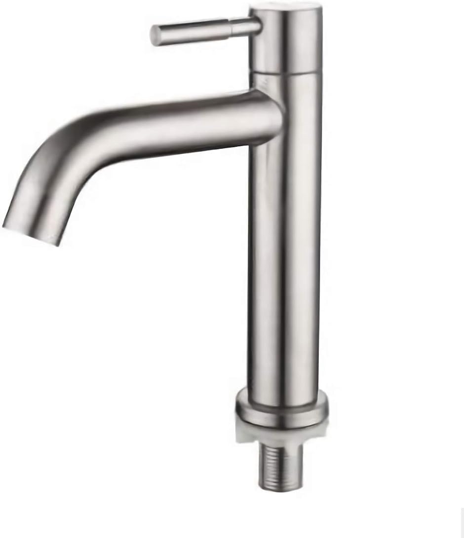 洗面用 シングルレバー 単水栓 ステンレス製 ロング水栓 蛇口 立水栓 手洗いボウル A型( A型 高さ185mm 単水栓)