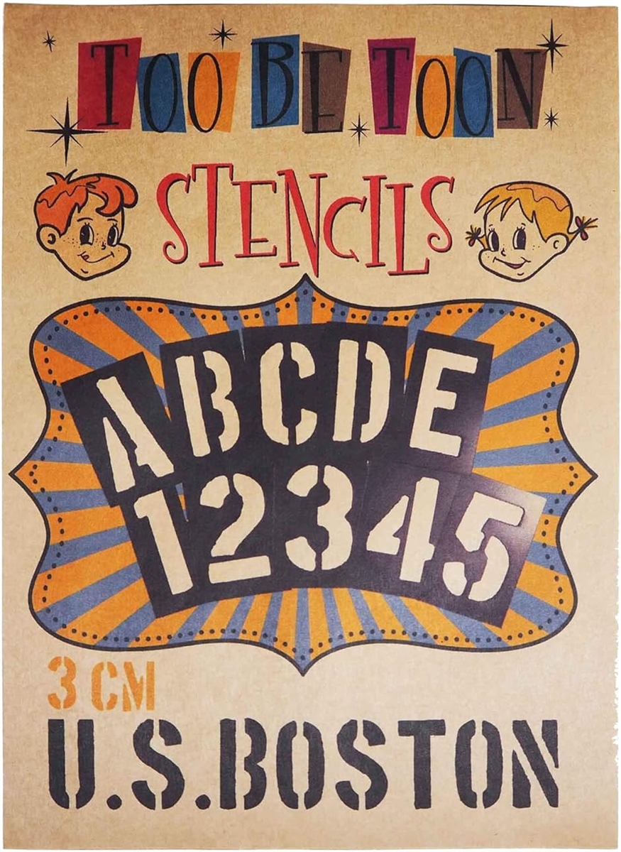 �X�e���V���V�[�g �A ���t�@�x�b�g�啶���������Z�b�g U.S.BOSTON SSBTcm( ��,  3cm)