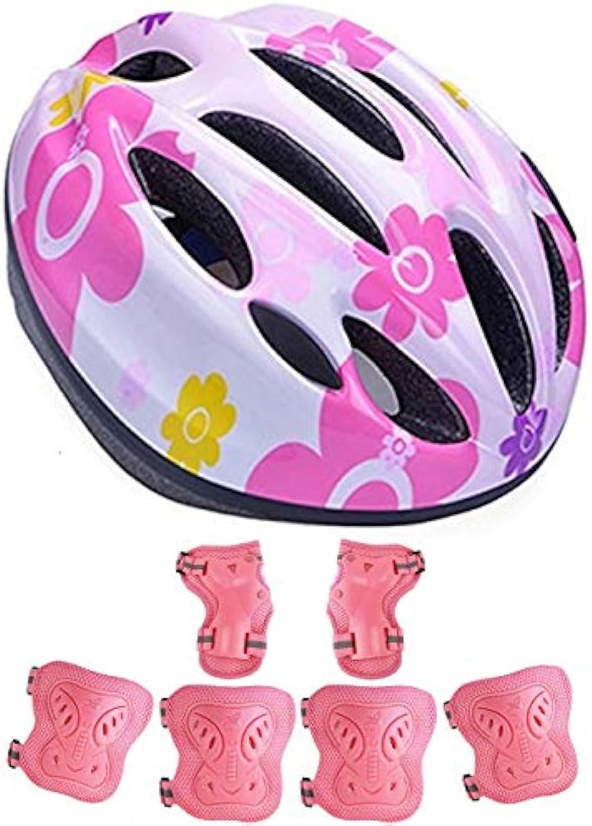 子供用 ヘルメット 自転車 キッズ 軽量 サイズ調整可能 男の子 女の子 Mサイズ( 01ピンクの花 (Mサイズ),  Medium)｜horikku