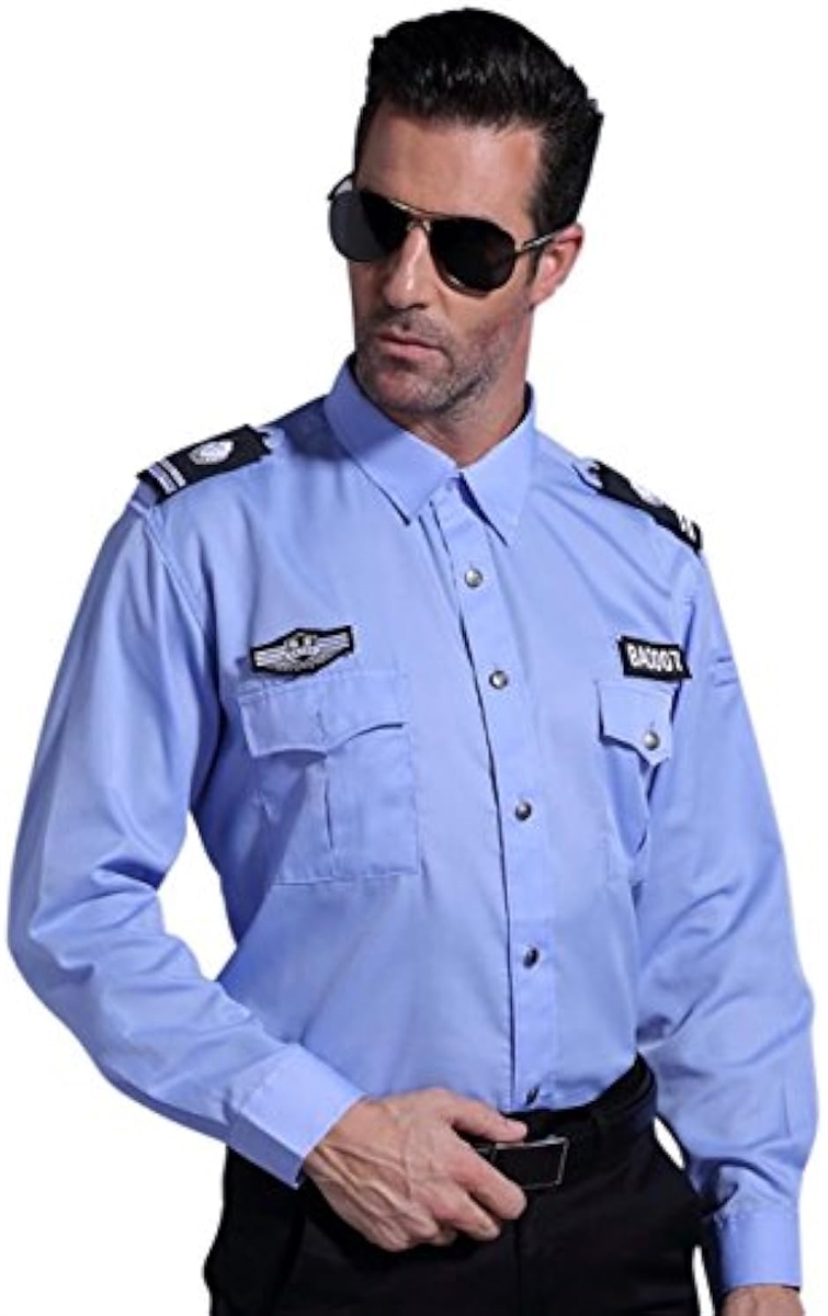 警察官 コ警官 ダンディポリス コスチューム メンズ S597( ブルー,  Mサイズ)