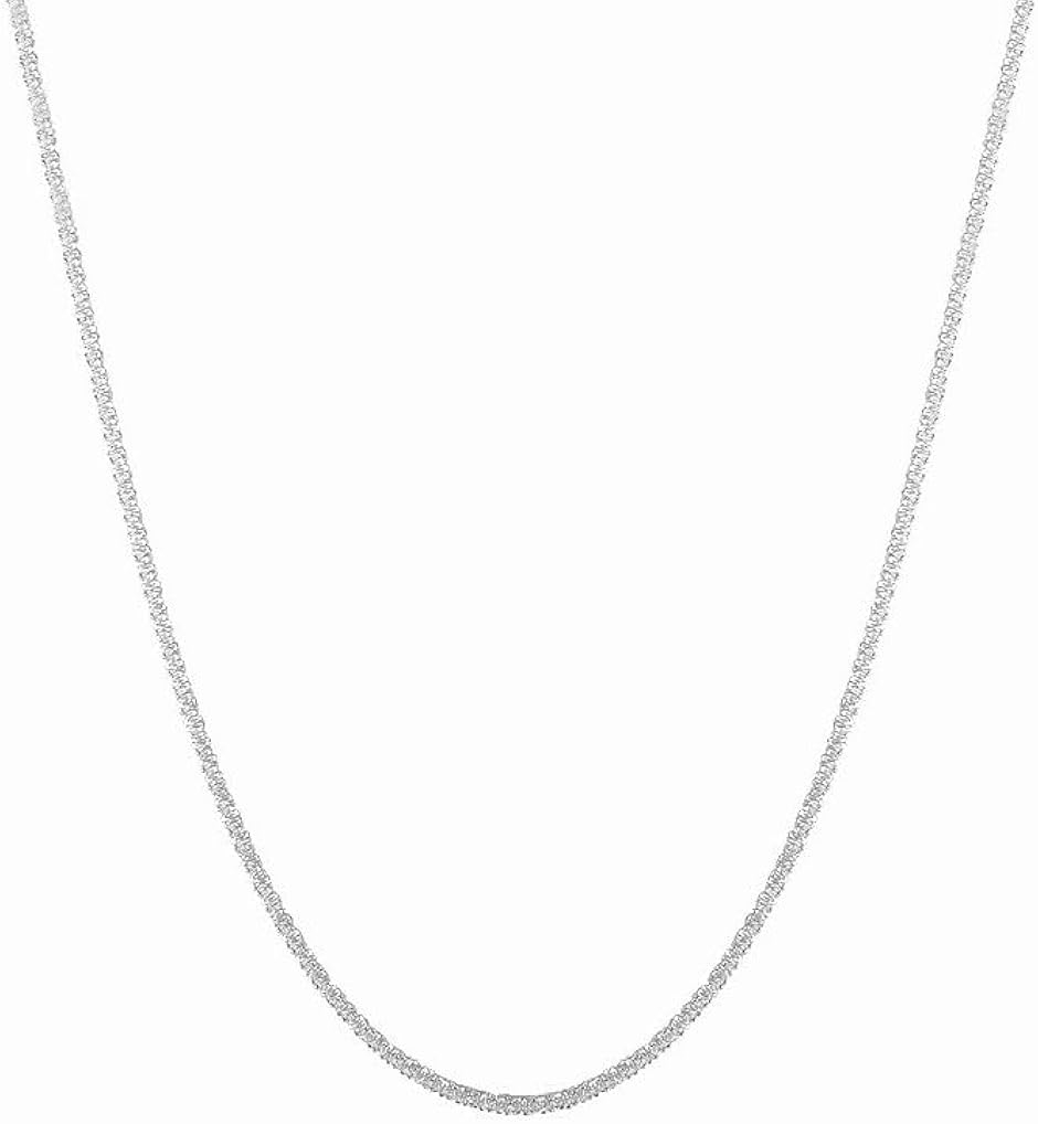 Yahoo! Yahoo!ショッピング(ヤフー ショッピング)ネックレス レディース 高見え 白金色 シルバーカラー 女性 アクセサリー フォーマル 上品 シンプル お洒落（シルバー,  中）