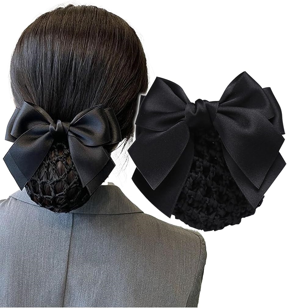 シニヨンネット バレッタ リボン ネット付き 簡単 お団子ネット お団子