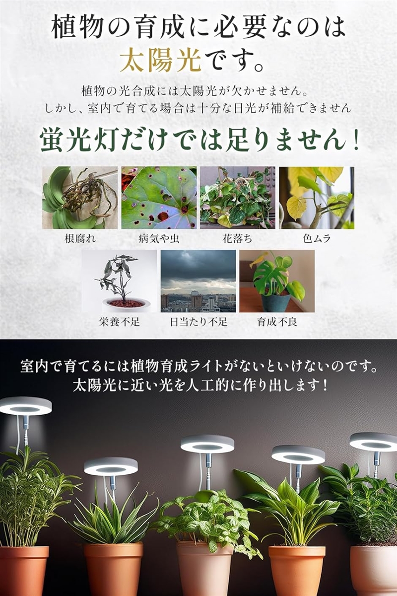 植物育成ライト LED 初心者専用植物育成のプロ2人が監修置くだけで