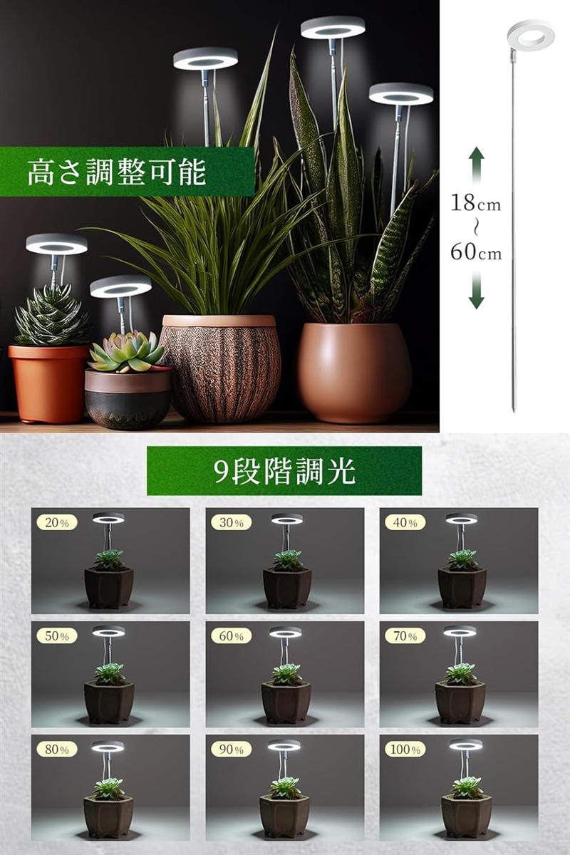 植物育成ライト LED 初心者専用植物育成のプロ2人が監修置くだけで