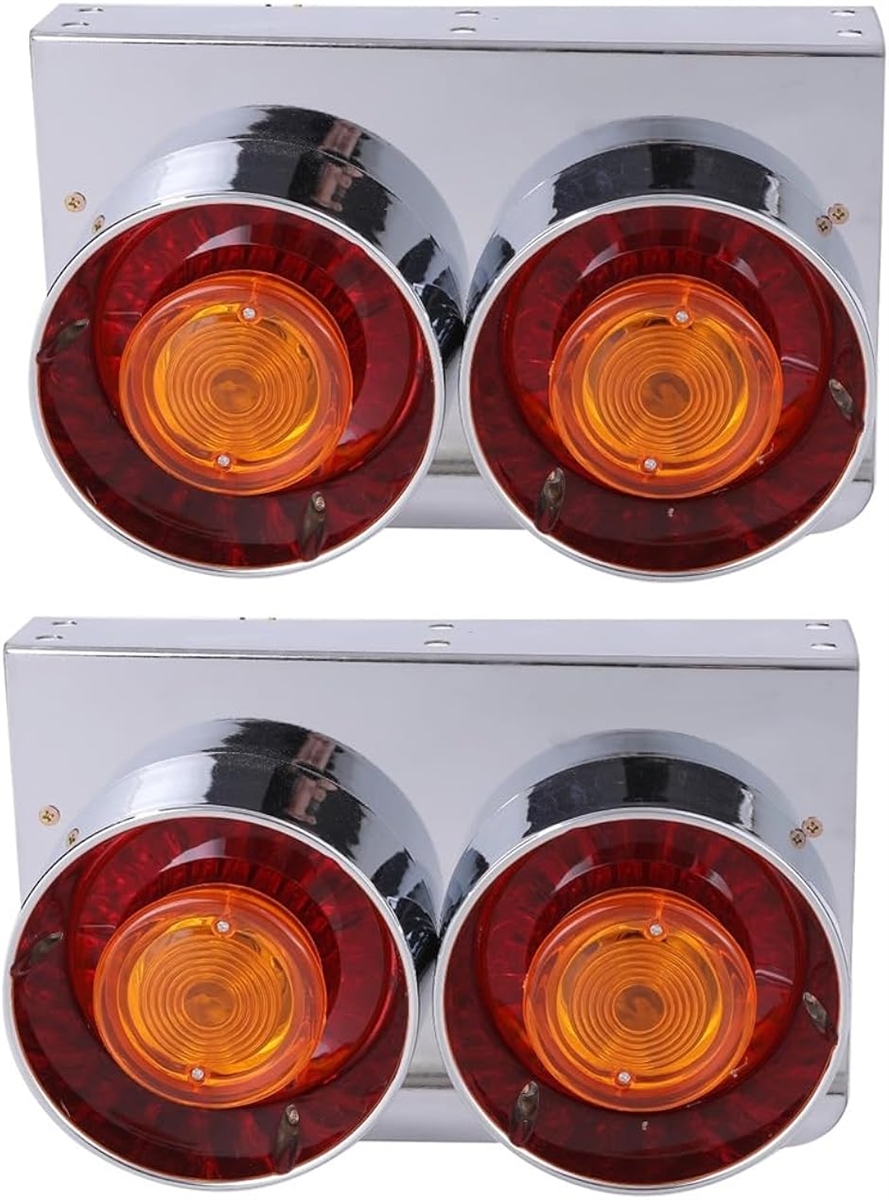 24V 2連 丸型 テールランプ レトロ ロケット ウインカー 2個 左右