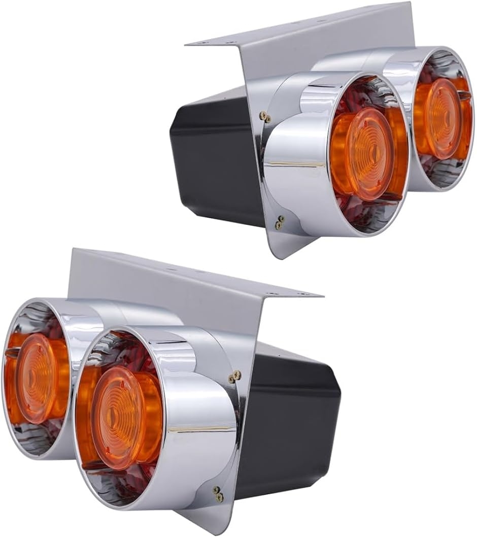 24V 2連 丸型 テールランプ レトロ ロケット ウインカー 2個 左右