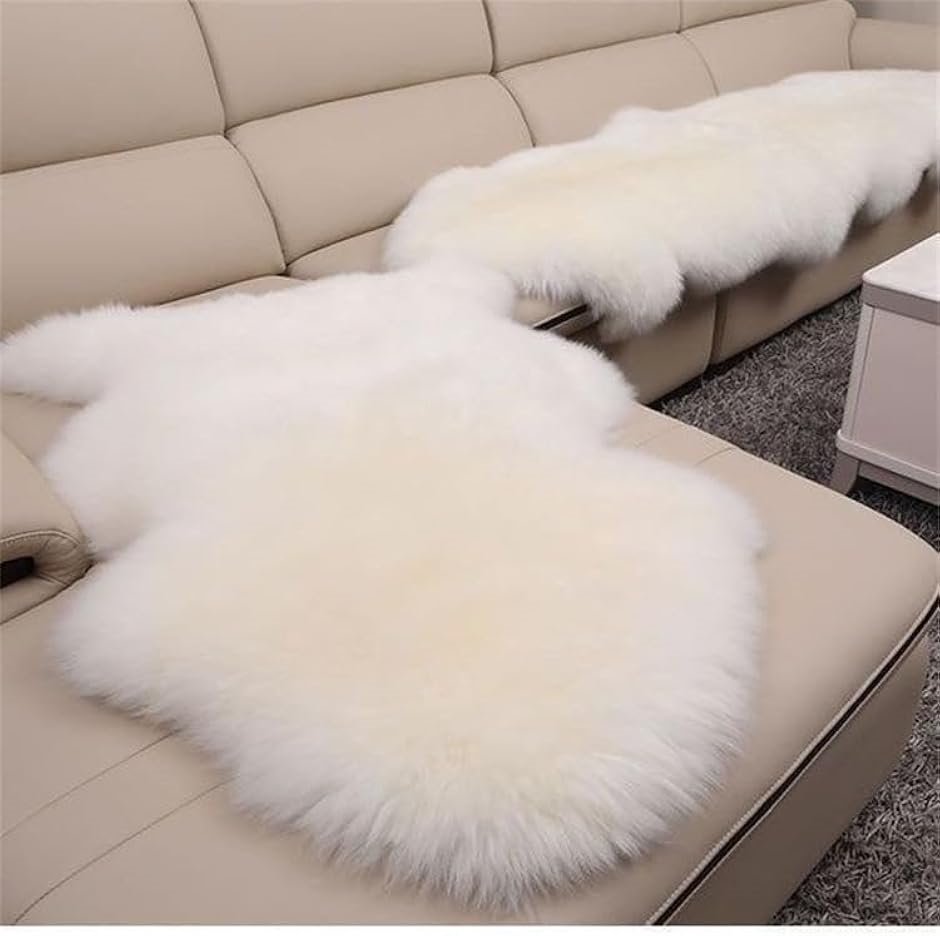 ムートンラグ 天然羊毛100% メリノ種羊 ムートン敷物 幅約75x長さ105cm