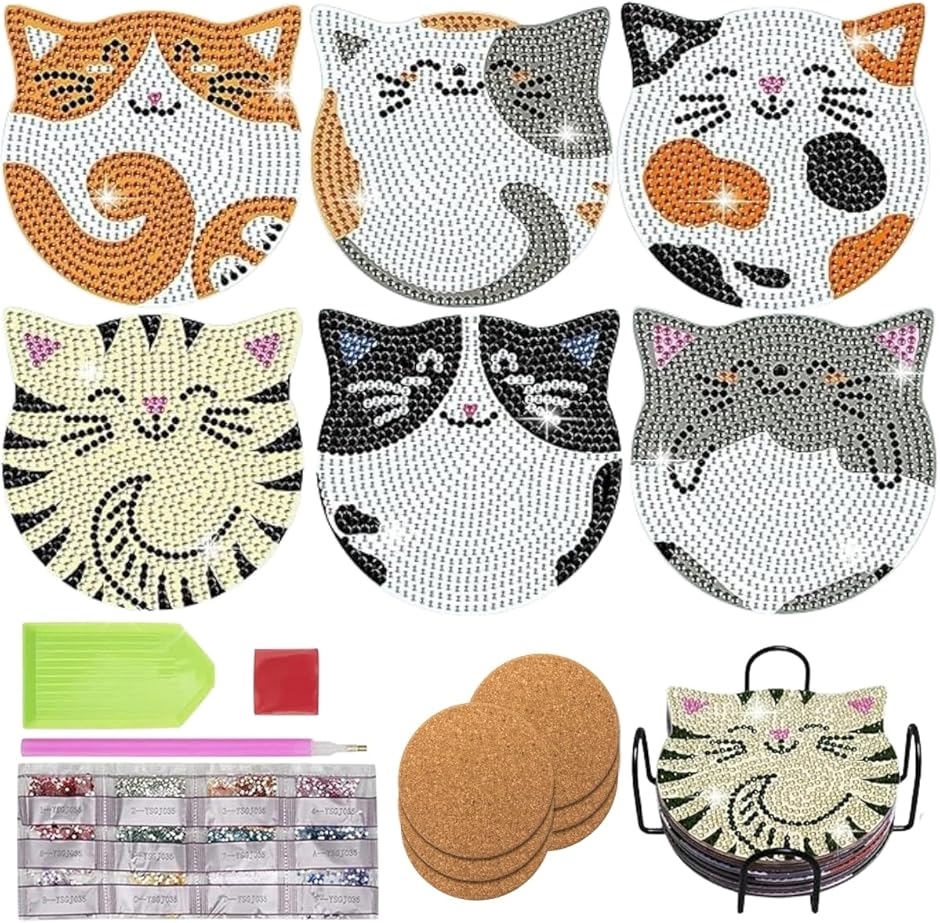 ダイヤモンドアート キット 手芸 ビーズアート コースター 初心者 大人