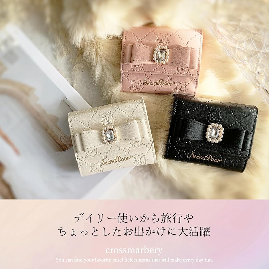 三折り財布 レディース リボン ミニ財布 小銭入れ 小さい財布