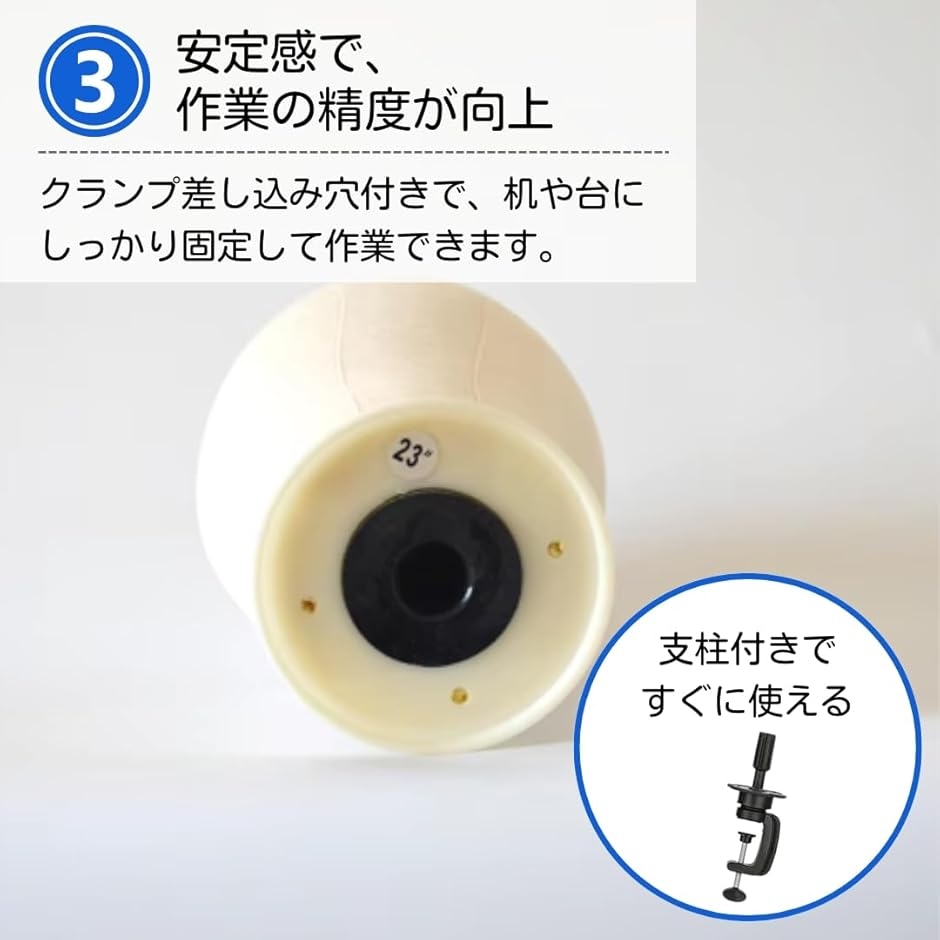 マネキンヘッド ウィッグスタンド ヘア 練習用 頭 固定具/待ち針付き