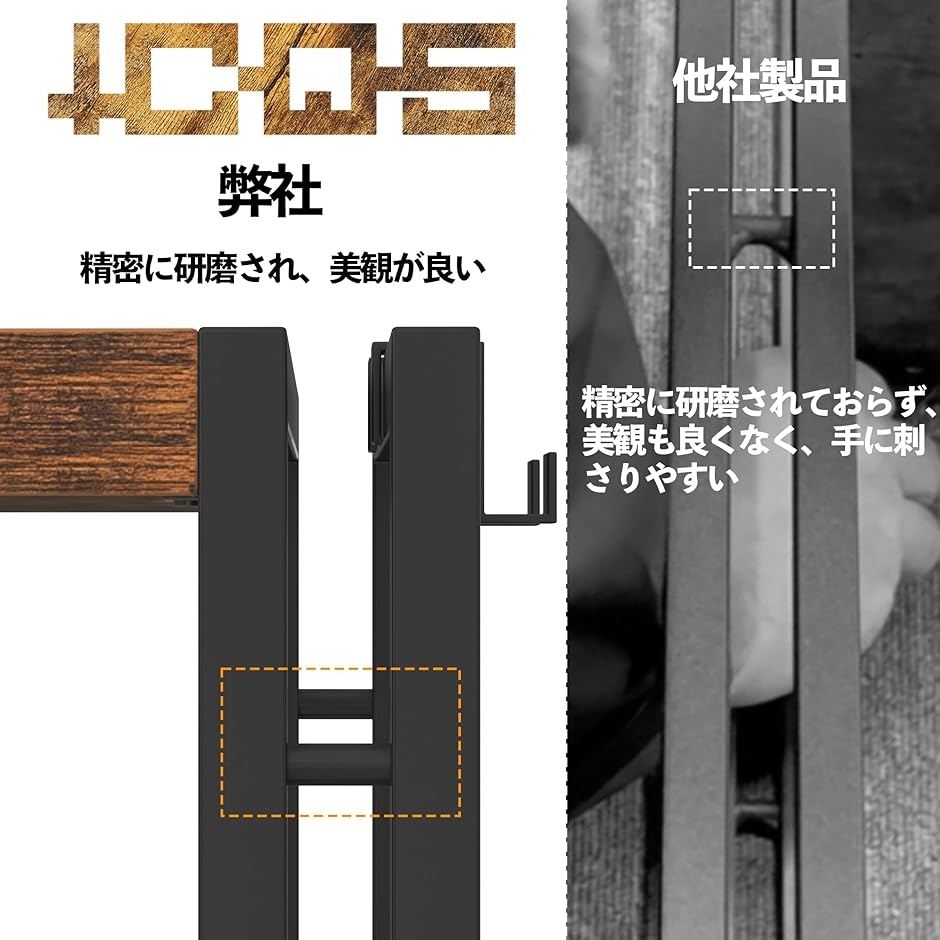 ラック 棚 オープンシェルフ 3段 収納 収納ラック スリム 木製棚板 スチールラック 本棚( A古木色,  H3-幅120改良版) | ブランド登録なし | 02