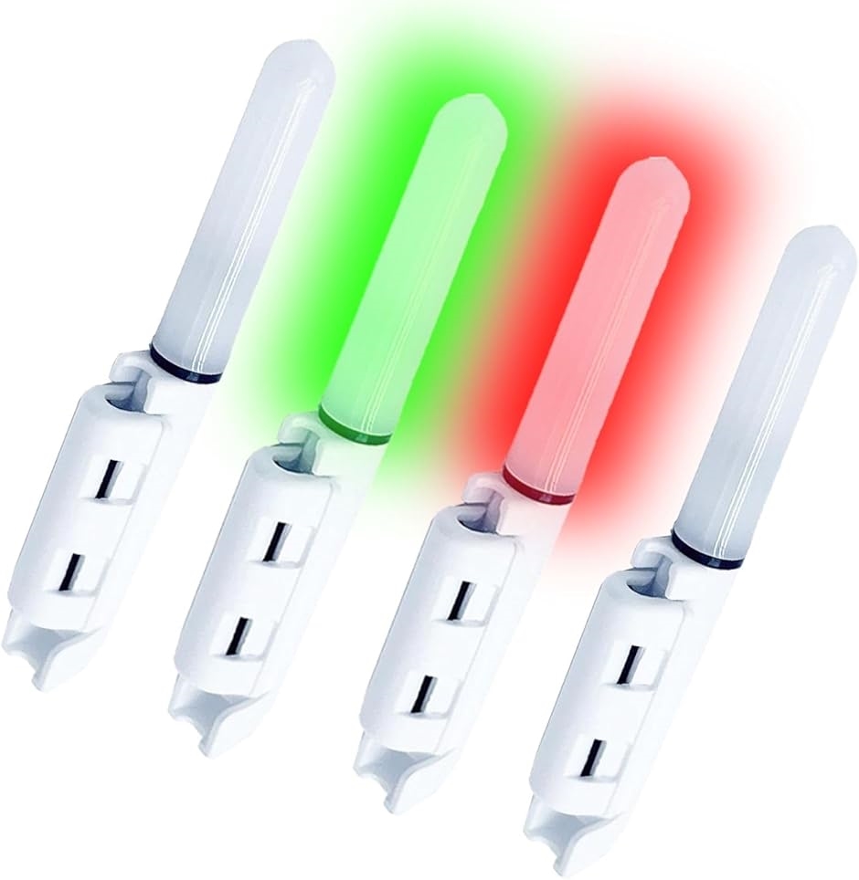 竿先ライト 穂先ライト ヒットセンサー アタリ変色 ケミホタル 電池別売 釣り 夜釣り LED 防水 4本(マルチカラー) | ブランド登録なし