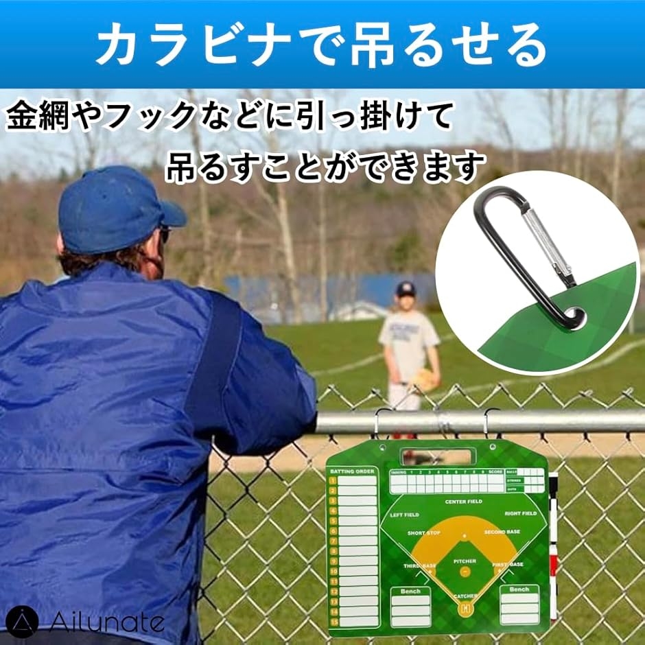 野球 作戦ボード マグネット 作戦盤 作戦板 ソフトボール コーチング 戦術 戦略 指導 磁石 ペン付き 野球場 練習場 (グリーン) 関連画像4