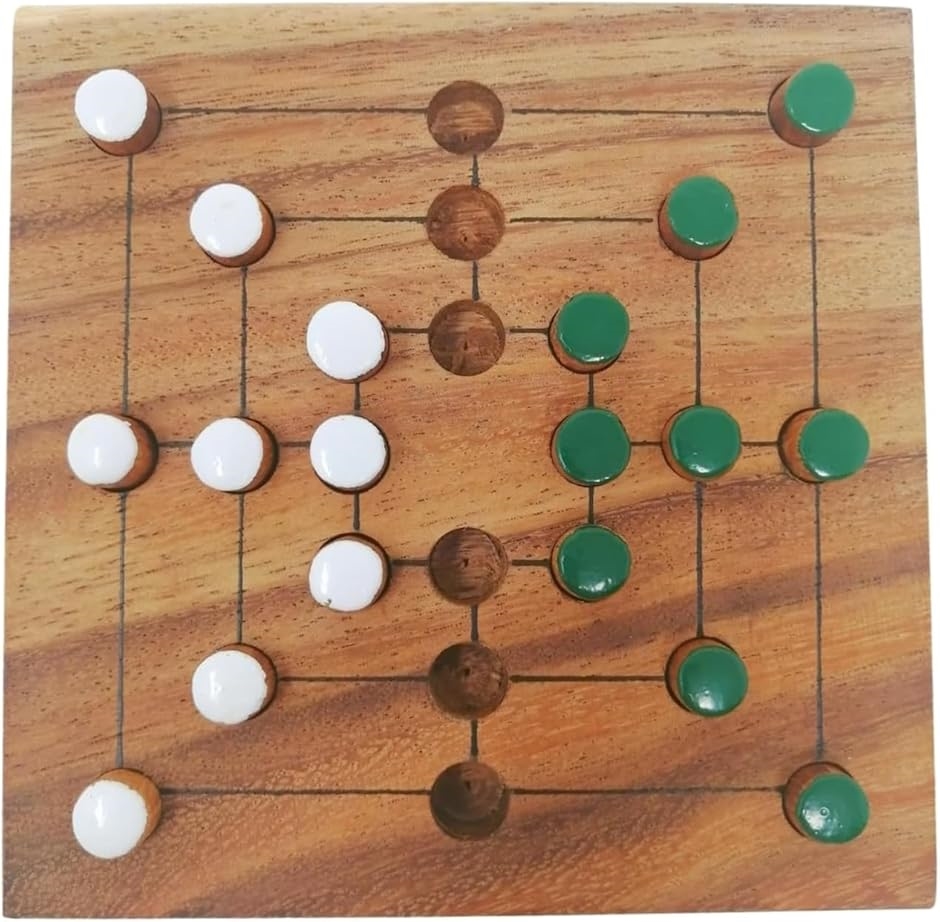 ナインメンズモリス 木製 ボードゲーム Nine Men's Morris Wooden Game